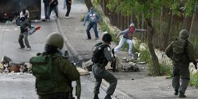 نابلس: مواجهات مع الاحتلال جنوب المدينة وفي قرية بورين