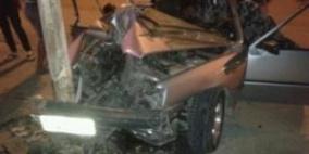 ثلاث إصابات في حادث إصطدام بعامود كهرباء بطوباس