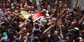 تشييع  جثمان الشهيد  محمد الكسبة “17 عاما” مخيم قلنديا شمال القدس.