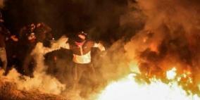 مستوطنون يحرقون حقولا زراعية في بيت دجن شرق نابلس