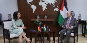 مصطفى يبحث مع وزيرة خارجية ألمانيا دفع الجهود لوقف العدوان على شعبنا وإدخال المساعدات لقطاع غزة