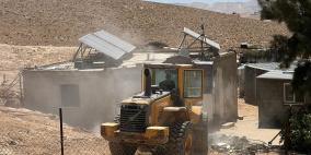 الاحتلال يهدم منزلين وبركسين في خربة الطويل جنوب نابلس
