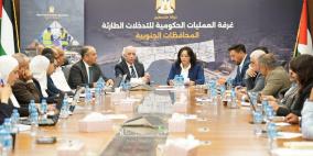 غرفة العمليات الحكومية تستعرض خطة الإغاثة والتعافي المبكر لقطاعي المياه والأراضي في قطاع غزة