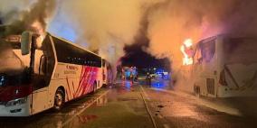 احتراق ثلاث حافلات مشارف مدينة حيفا