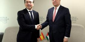 مصطفى يبحث مع وزير خارجية إسبانيا التنسيق وتعزيز الدعم السياسي والدبلوماسي والمالي لدولة فلسطين