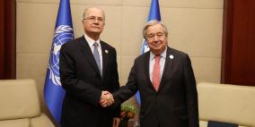 مصطفى يبحث مع الأمين العام للأمم المتحدة مستجدات الأوضاع في فلسطين