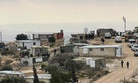 الاحتلال يهدم للمرة الثانية قرية خلة الضبع بمسافر يطا جنوب الخليل
