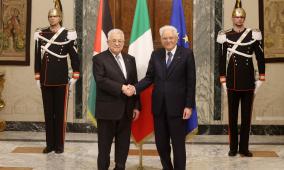 الرئيس عباس يجتمع مع نظيره الإيطالي