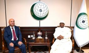 أبو هولي يبحث مع أمين عام منظمة التعاون الإسلامي الأوضاع الفلسطينية