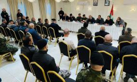 قائد قوات الامن الوطني والمحافظ يتفقدان القوة الامنية العاملة في بلدة كفر زيباد بقلقيلية