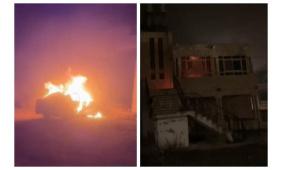 بالفيديو والصور| مستوطنون يحرقون منزلا ومركبة في بلدة ترمسعيا