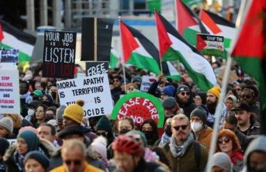 وقفة في نيويورك ضد شركة متهمة بدعم الصناعات العسكرية الإسرائيلية