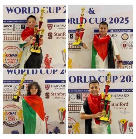 خاص | طفل فلسطيني يتوج بطلا عالميا في الحساب الذهني بجورجيا