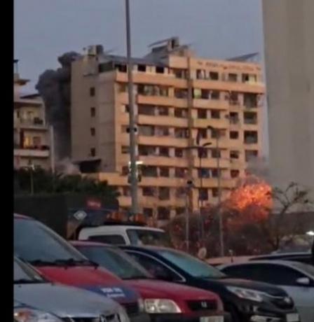 شاهد: الاحتلال يدمّر مبنى سكنيًا كاملًا في الباشورة وسط بيروت