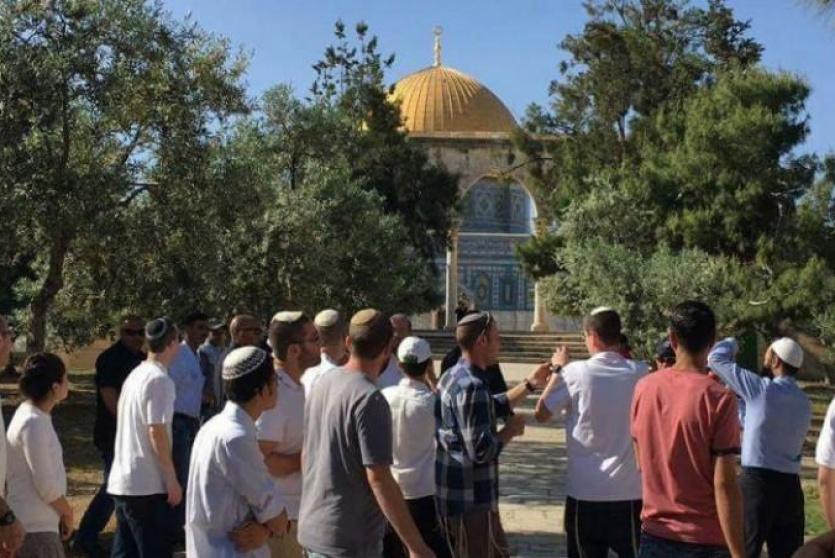 مستوطنون خلال اقتحام باحات المسجد الأقصى- ارشيف