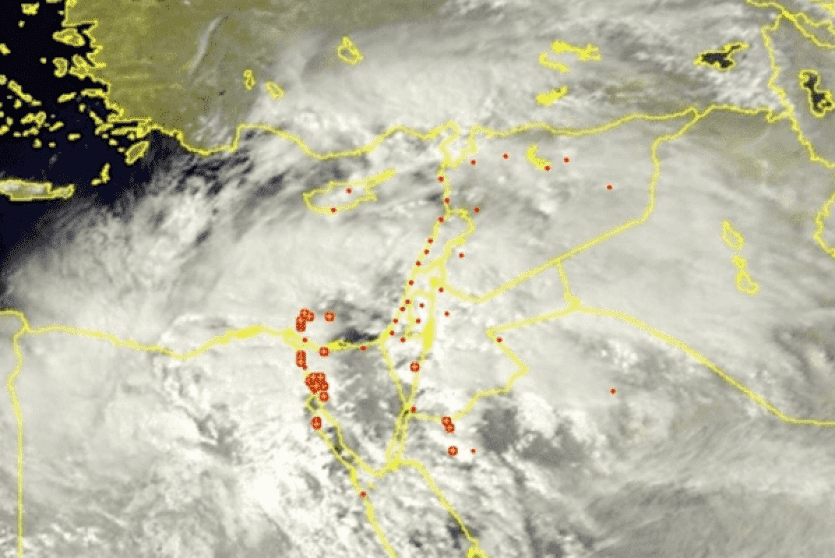 خارطة تحرك العاصفة الرملية