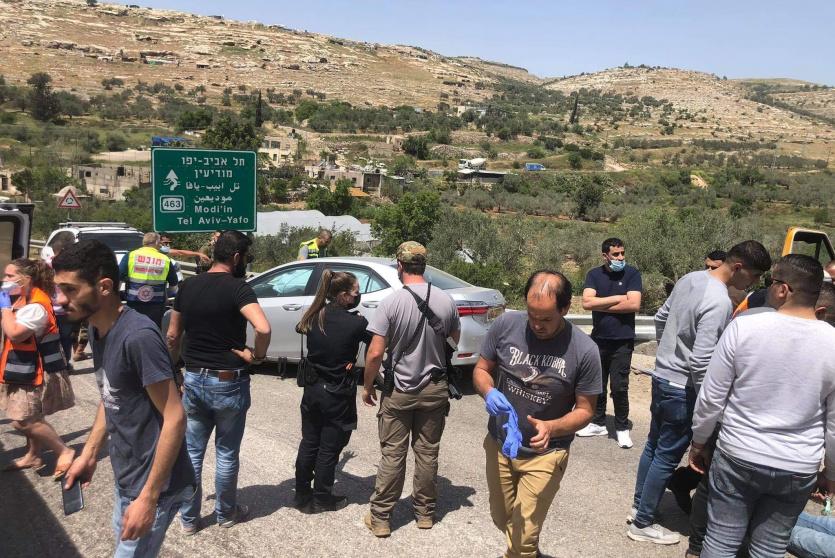 اصابات في حادث سير بين سيارة فلسطينية وأخرى للمستوطنين غرب رام الله