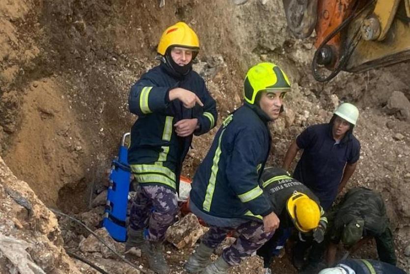 من مكان حادثة وفاة عمال بلدية نابلس - أرشيف 