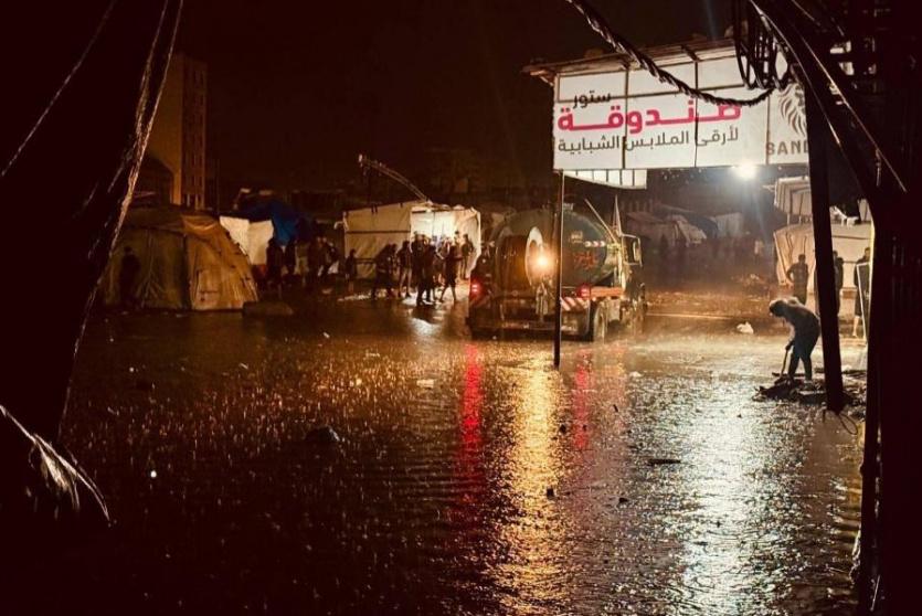 استمرار هطول الأمطار في غزة 