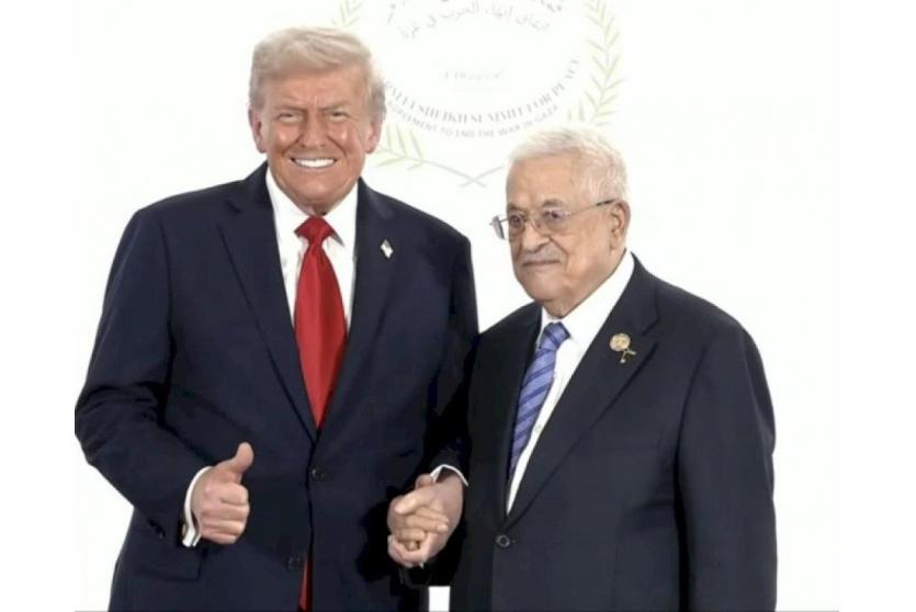 الرئيس محمود عباس ونظيره الأمريكي دونالد ترمب