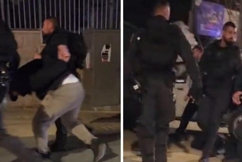 الاحتلال يعتدي على المصلين ويعتقل عددا من الشبان عند باب الساهرة