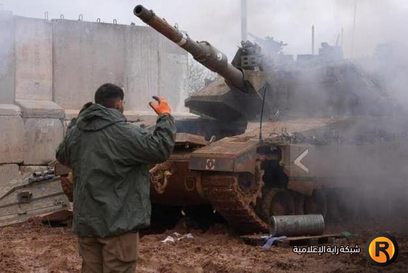 دبابة لجبش الاحتلال متضررة